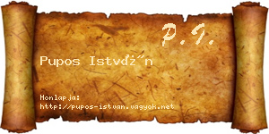 Pupos István névjegykártya