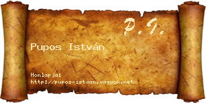 Pupos István névjegykártya